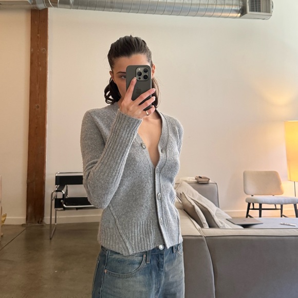 ALL SAINTS CASHMERE BUTTON UP - Picture 4 of 5